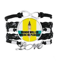Imagem de OFFbb-USA Mundo Will Go Where He Please! Pulseira Love Acessório de pulseira de couro torcido para presente