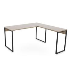 Imagem de Mesa Escritório em L 150cm  Martinucci Iron IRML1515CBCBP Home Office Carvalho Bruma