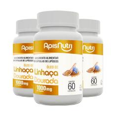Imagem de Kit 3 Óleo de Linhaça 1000mg Apisnutri 60 cápsulas