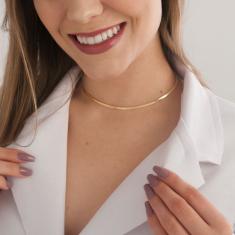 Imagem de Gargantilha Choker Malha Fina Folheada Em Ouro 18k