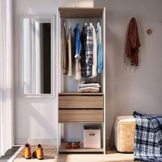 Imagem de guarda-roupa closet merlin com cabideiro 2 gv branco e montana 183x60 cm