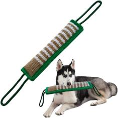 Imagem de Brinquedo de puxão de mordida de cachorro, brinquedo forte para puxar cachorro com juta resistente, brinquedos interativos para cães médios a grandes, brinquedo de mordida de juta, melhor para cabo de guerra, travesseiro de mordida de cachorro, brinque