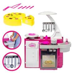 Imagem de Cozinha Infantil Completa Com Geladeira de Brinquedo + Bolinho Comidin