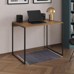 Imagem de Escrivaninha Industrial Office Amêndoa 90x53 Grécia Base Ferro Preto