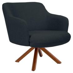 Imagem de Poltrona Decorativa Giratória Base Giromad Madeira Jade C-465 Linho Chumbo - Domi