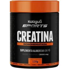 Imagem de Katiguá, Creatina Monohidratada, Pura e isolada, Dose máxima 3000 mg, Sabor Tradicional, 120 Gramas, Preto