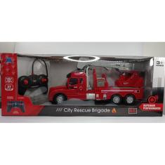 Imagem de Caminhão De Bombeiro Controle Sem Fio Com Farol Som Do Motor