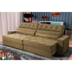 Imagem de Sofá Retrátil Reclinável 3,00m Albany Suede Velut Bege Molas Ensacadas - King House