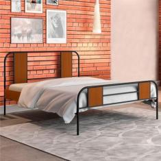 Imagem de Cama Casal Industrial Magali Preto Canela