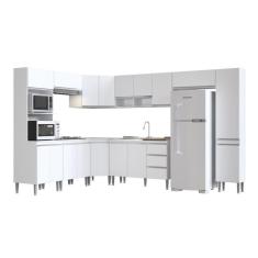 Imagem de Cozinha Completa Modulada De Canto Athena 9 Peças Branco
