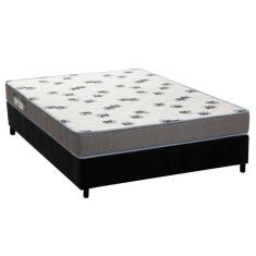 Imagem de Cama Box Casal: Colchão Espuma D33 Ortobom Light Saúde + Base crc Suede Black(138x188)