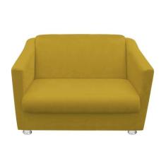 Imagem de Namoradeira Tilla Decorativa 2 Lugares Suede Amarelo - Neros Interiore