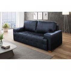 Imagem de Sofá 2 Lugares Couro Roma Scala Decor Preto Fosco