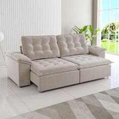 Imagem de Sófa 4 Lugares Mozart Retrátil E Reclinável Marfim - Viero Móveis