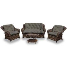 Imagem de Conjunto De Sofá Fibra Sintética Naja - 1 Sofá 2 L + 2 Poltronas + 1 M