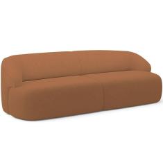 Imagem de Sofá 4 Lugares Curvo Orgânico Para Sala Living 280cm Barolo L06 Bouclê Terracota - Lyam Decor