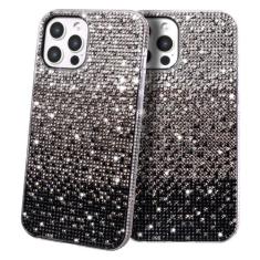 Imagem de YOUULAR Capa Bling para iPhone 15, capa de telefone à prova de choque de luxo brilhante diamante brilhante fofa de três cores para mulheres e meninas, capa protetora de TPU macio à prova de choque,