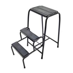 Imagem de Banqueta Escada 3 Degraus Útil Hospitalar Doméstica Em Aço - Someway