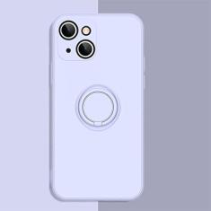 Imagem de Capa de telefone de silicone líquido macio para iPhone 11 12 13 Pro Max 13Mini XS Max X XR 7 8 Plus SE 2020 Stand Ring Capa à prova de choque, roxa, para iPhone 13 Pro