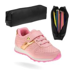 Imagem de Tênis Infantil Feminino De Meninas Escolar E Casual Original E Estojo