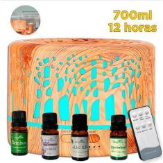 Imagem de Umidificador De Ar Ultrassônico Led Aromatizador Com 4 Essências Aroma