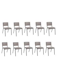 Imagem de Kit 10 Cadeiras Niala Basalto