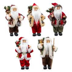 Imagem de Boneco Papai Noel Casaco 30cm Enfeite Natalino Luxo Decoração Premium