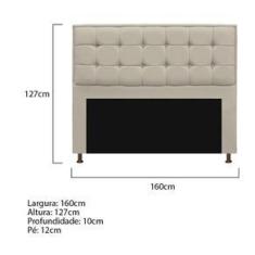 Imagem de Cabeceira Copenhague 160cm Queen Size Corano Bege Adj Decor