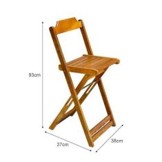 Imagem de KIT 8 JOGOS DE MESA BISTRÔ DE MADEIRA DOBRÁVEL COM 3 BANQUETAS - MEL