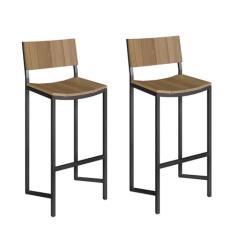 Imagem de Conjunto 2 Banquetas Escama com Encosto Olmo Preto