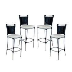 Imagem de Kit 4 Banquetas Em Alumínio Jk Para Cozinha