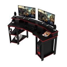 Imagem de Mesa Gamer Multimóveis Cr25062 Preta/vermelha