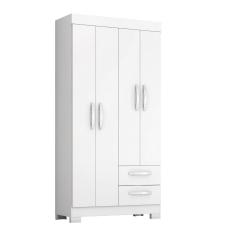 Imagem de Guarda-roupa Com 4 Portas E 2 Gavetas Nt6010 Branco-rosa Notável Móveis Branco-rosa