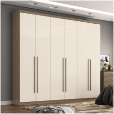 Imagem de Guarda Roupa Casal 06 Portas 03 Gavetas Pérola Henn Rústico Off White