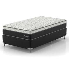 Imagem de Cama Box Solteiro King Amarilis Com Colchão D33 Preta E Branca