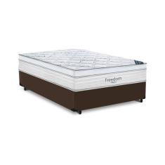 Imagem de Cama Box Casal Blindada + Colchão De Molas Ensacadas - Ortobom - Freedom - 138x188x67cm Marrom
