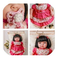 Imagem de Boneca De Pano Bebê Reborn Com Bolsinha Fala Frases De Carinho + Chupe