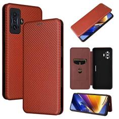 Imagem de Capas protetoras para smartphone com flip compatíveis com Xiaomi Redmi K50 Gaming, compatível com Xiaomi Poco F4 GT, capa híbrida de poliuretano TPU de fibra de carbono de luxo com proteção total à prova de choque