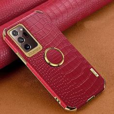 Imagem de Capa de telefone com textura de crocodilo para Samsung Galaxy Note 20 Ultra S21 S20 S10 Plus A72 A52 A51 A71 A50 A70 Capa de suporte magnético, Suporte magnético vermelho, Para Galaxy A51 4G