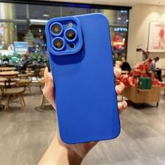 Imagem de Capa de telefone de silicone de cor sólida para iPhone 11 12 13 14 15 Pro Max XS X XR 7 8 14 6 Plus SE 2020 Capa de proteção de lente de câmera, azul, para iPhone 11