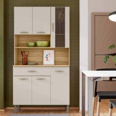 Imagem de Armário de Cozinha 6 Portas 1 Gaveta Golden Freijó / Soft