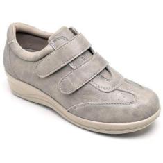 Imagem de Sapato Tênis Ortopédico Feminino Zíper Mocassim Casual Enfermagem Em Couro Legítimo-Feminino