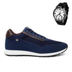 Imagem de Tênis Masculino De Amarrar Super Leve E Macio + Relógio 1313-Masculino