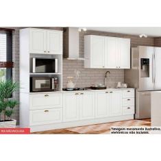Imagem de Cozinha Completa Americana Peças 5 Peças (1 Armário + 1 Paneleiro + 2 Balcões + 1 Complemento ) C5P30 Branco - Henn