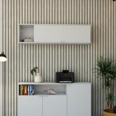 Imagem de Armário Aéreo com Nicho e Porta Basculante 35x135x35cm Branco