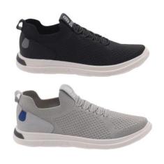 Imagem de Kit 2 Tênis Casual Masculino Knit Confortável Macio-Masculino