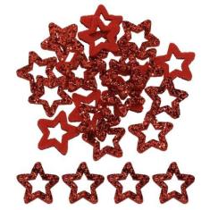 Imagem de Mini Skater Pequenos enfeites de estrela de feltro com glitter para artesanato faça você mesmo, clipes de cabelo, capas de telefone, acessórios temáticos de aniversário, festa de Natal, decoração de