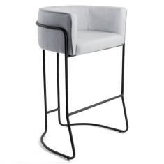 Imagem de Banqueta Decorativa Base Aço  Betina C-315 Linho  - Domi