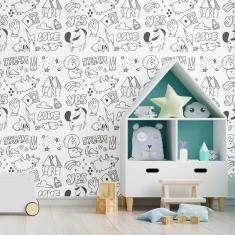 Imagem de Papel De Parede Adesivo Desenho À Mão N09102 Rolo 0,58x3,00M