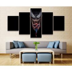 Imagem de Quadro Decorativo Venom3 5 peças 130x65 cm em tecido